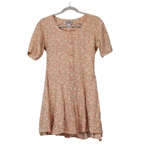 Anegada's Pants - Vintage 90s Romper Size Small Pink Floral Feminine Cottagecore Dainty Prairie